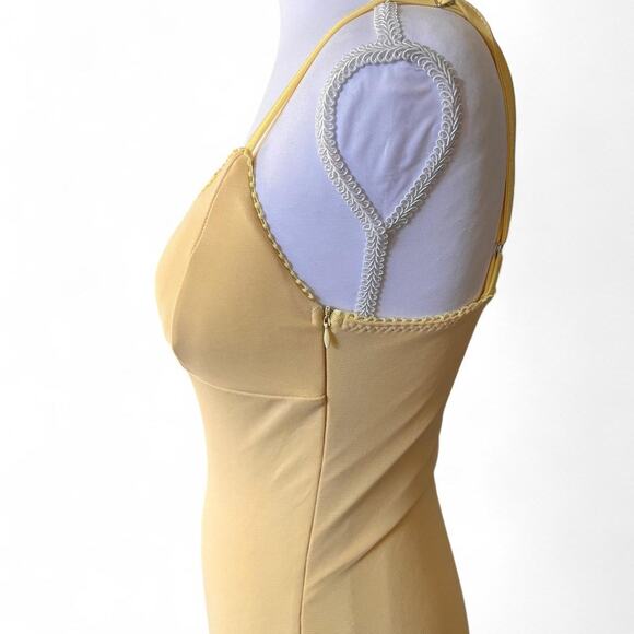 Butter Yellow Slip Maxi Dress Spaghetti Strap Empire Bust Minimal XS - Picture 7 of 7